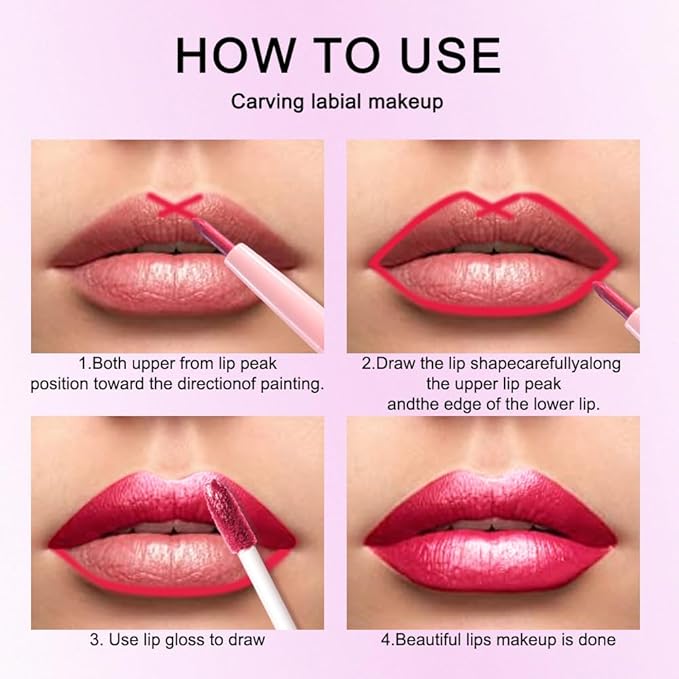 evpct Crushed Ruby Red Metallic Glitter Lip Liner and Lipstick Combo Lip Gloss Stain Set Makeup for Women Long Lasting Waterproof 24, Red Frosted Metallic Shimmer Glossy iridescent Liquid Lipstick 18-Velvo Beauty