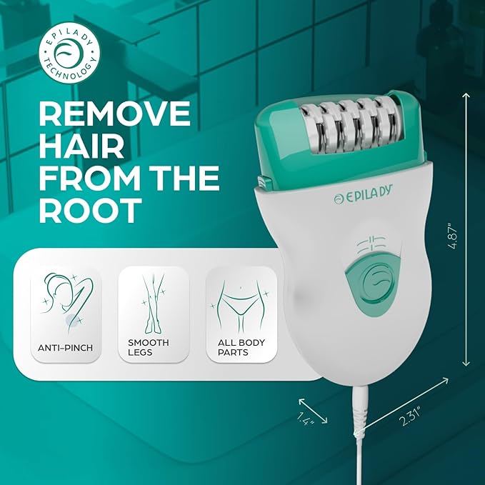 Epilady Speed Corded Epilator for Women | Compact Hair Removal Device for Arms, Legs, Underarms & Bikini Area, Epilators Hair Removal for Women-Velvo Beauty