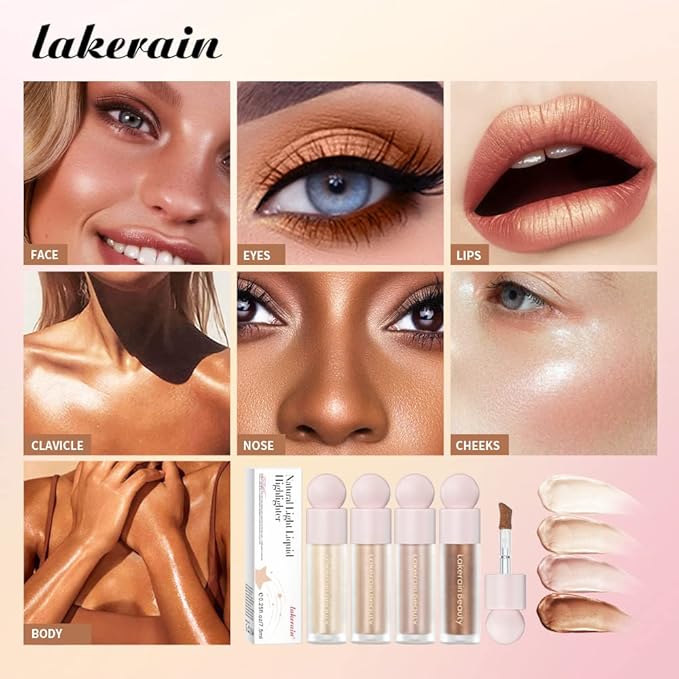 Liquid Highlighter - Luminous Finish Light Liquid Luminizer Makeup Enhanced with Pearl Particles & Botanical Blend, Weightless Dewy Glow for Radiant Skin, Vegan, Cruelty-Free (#01 Moonlight)-Velvo Beauty