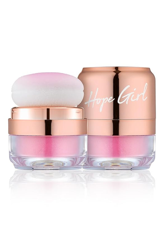 Hope Girl 3D Powder Blusher 0.17oz | Skin-Loving Korean Mini Blush for Cheeks and Eye Makeup w/Allantoin | K Beauty Cool Toned Vibrant Sunkissed Fine Powder Makeup Blush Cosmetics (#01 Sexy Rose)-Velvo Beauty
