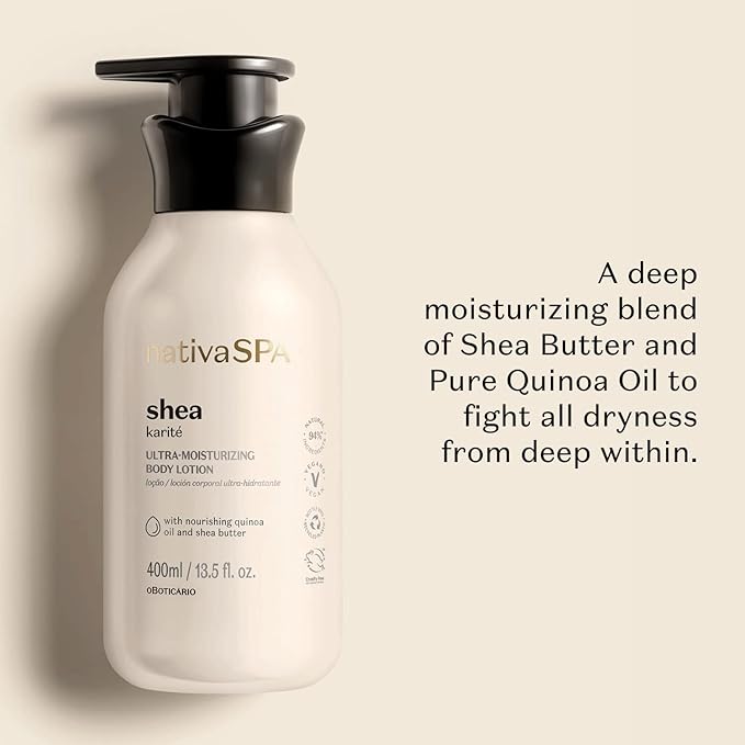Nativa SPA Shea Moisturizing Body Lotion, Fragranced Skin Moisturizer with Purified Quinoa Drops, 13.5 Ounce-Velvo Beauty