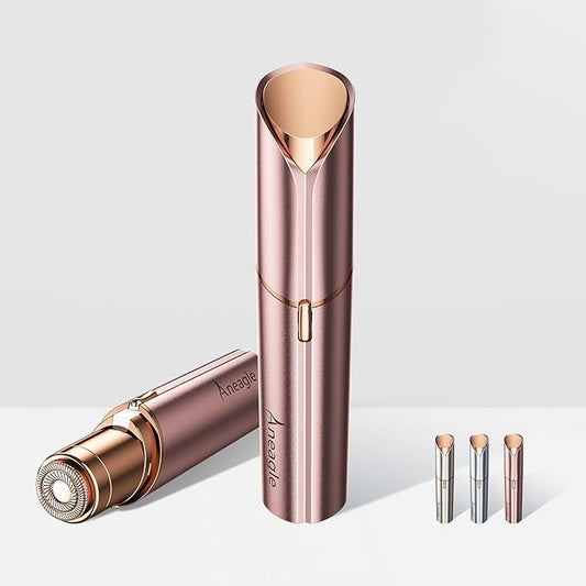 Facial Hair Remover for Women,Painless Hair Shaver Rechargeable with LED Light, Flawless Lady Face Electric Razor,The Great Female Mustache Removal (Rose Pink)-Velvo Beauty