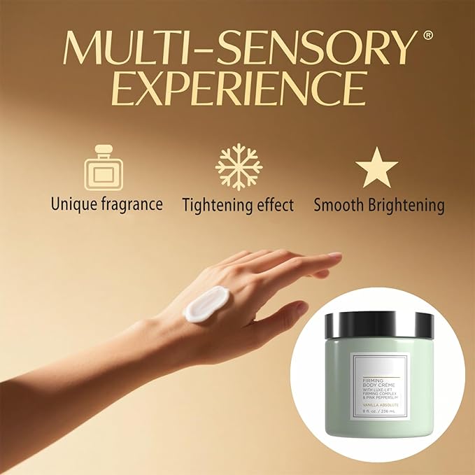 Champagne Firming Body Cream,Anti-Aging Tightening Cream with Luxe-Lift Complex,Skin Firming Cream for Hydrates Dry Skin, Fights Crepey Skin on Arms & Legs(8 Fl Oz, Sweet Almond Coconut)-Velvo Beauty