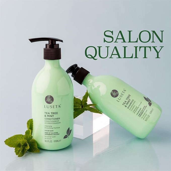 Luseta Tea Tree Mint Shampoo and Conditioner for Hair with Lavender, Tea Tree and Peppermint Oil Clarifying Shampoo and Conditioner, Sooth the scalp Fight Dandruff and Itchy for Women and Men-Velvo Beauty