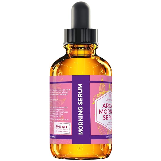 Leven Rose Moroccan Argan Oil Face Serum for Women - 100% Organic Argan Oil Serum for Face – All Natural Pure Argan Oil Hydrating Serum - Anti Aging Serum Against Wrinkles 1 Oz-Velvo Beauty