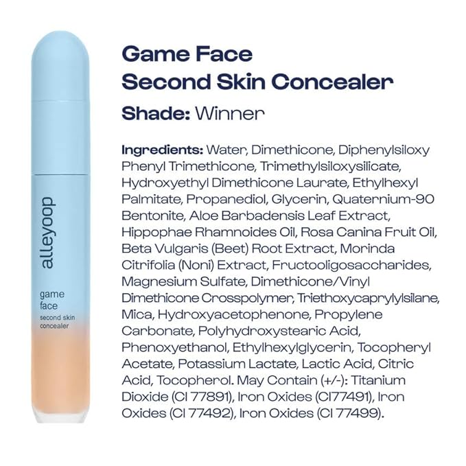 Alleyoop Game Face Concealer Makeup, Lightweight to Medium Buildable Coverage Under Eye Concealer, For Blemishes, Crease-proof and Hydrating with Smooth Second Skin Finish - Winner-Velvo Beauty