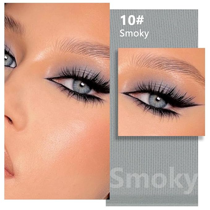 Buildable Matte Eyeshadow Makeup Palette Single - Smoky Gray Shades | Creamy Pressed Powder for Easy Blending | Mini Travel Palette for Women | Everyday Natural Eye Makeup-Velvo Beauty