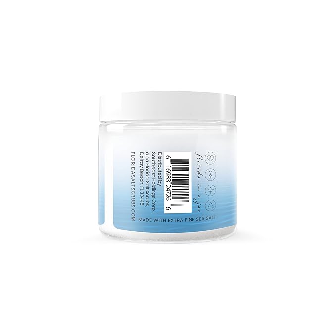 Sea Salt Body Scrub by Florida Suncare - Ocean Salt Body Polish Infused with Marine Algae - Exfoliating Face and Body Scrub - Facial Scrub Exfoliator to Tackle Acne (Grapefruit, 12.1 oz)-Velvo Beauty
