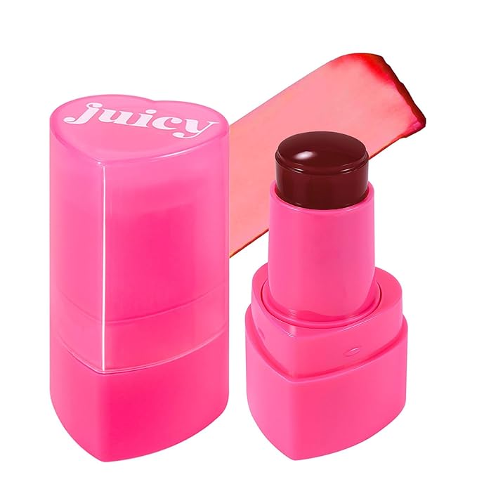 Water Jelly Tint Blush, 3-In-1 Multi-Use Blush Cream Blush Stick for Eyes, Cheeks & Lips, Hydrating & Bouncy Jelly Texture, Blends Perfect for Skin Portable Multipurpose Long Lasting Waterproof(04, s)-Velvo Beauty