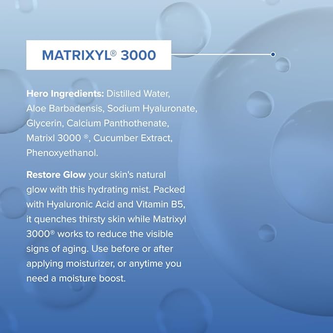 Cosmedica Skincare Restore Glow Peptide Spray Hydrating Mist with Matrixyl 3000, Vitamin B5, Hyaluronic Acid & Cucumber Extract for Radiant Skin – 4 oz-Velvo Beauty