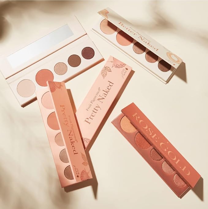 100% PURE Pretty Naked Makeup Palette All in One Compact 3 Eyeshadow, Blush, Face Highlighter, Fruit Pigmented Natural Nude, Neutral Looks for All Skin Types - Vegan (Soft, Neutral Tones)-Velvo Beauty