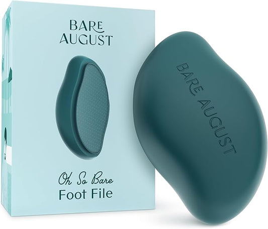 Bare August Glass Foot File Callus Remover- Heel Scraper & in Shower Foot Scrubber Dead Skin Remover - Pedicure Foot Buffer for Soft Feet-Velvo Beauty