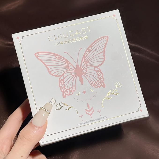 Highlight Glitter Powder Ball,White Shimmer Highlighter Makeup Powder Puff,Comfortable and Cute Plush Long-Lasting Body Shine for Various Occasions-Velvo Beauty