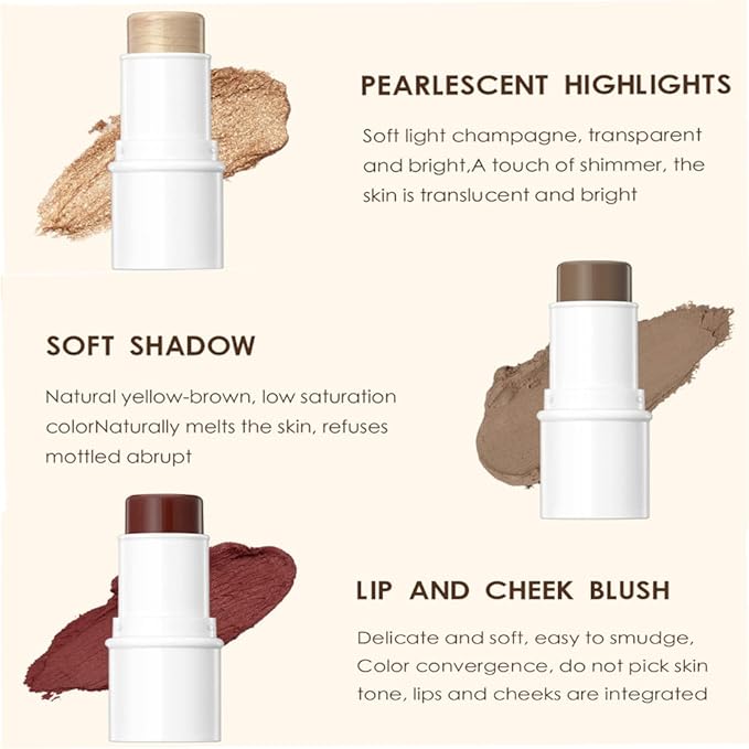 Contour Stick, Face Concealer Stick, Bronzer Facial Repair 3D Wonder Stick Face Body Shading Stick Foundation Cream (03 Contour Stick)-Velvo Beauty