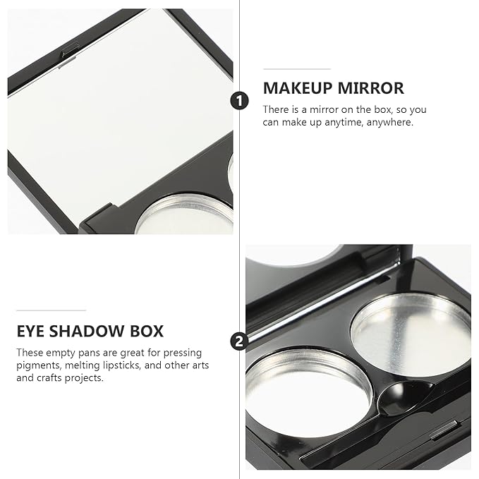 Empty Magnetic Eyeshadow Makeup Palette with 2Pcs Round Metal Pans,Magnetic Makeup Palette, Empty Makeup Palette,Aluminum Blush Empty Magnetic Eyeshadow Case,Customizable Beauty Organizer-Velvo Beauty
