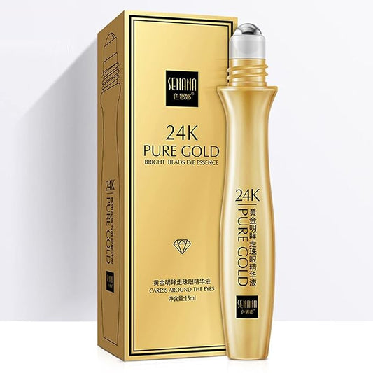 24K Gold Anti-Wrinkle Smoothing Under Eye Cream for Dark Circles, Puffiness, Eye Bag, Anti Aging Correxion Line Daily Cream with Hyaluronic Acid, 15 ML (2)-Velvo Beauty
