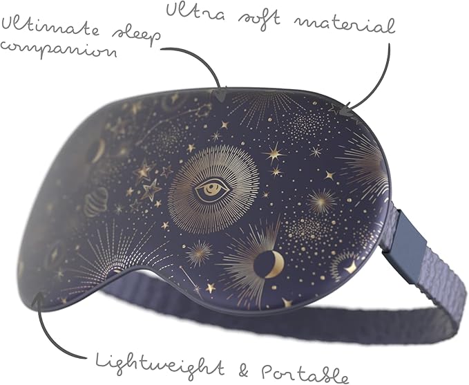 SMUG Satin Sleep Mask & Eye Mask - Deep Dream Sleep Masks for Women & Men - Soft Sleeping Eye Mask to Nourish Skin, & Reduce Dark Circles - Eye Sleep Mask to Block Out Light - Blue Celestial 3-Pack-Velvo Beauty