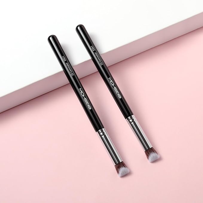 EIGSHOW Angled Concealer Brush Under Eye for Covering Sun Spots Acne Blemishes Concealing Contouring Setting with Liquid Cream (E861)-Velvo Beauty