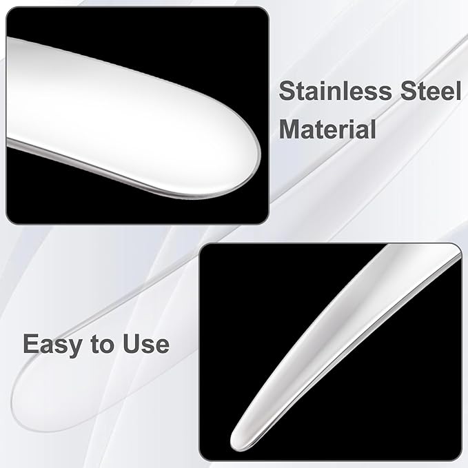3pcs Mini Metal Makeup Spatula, Reusable Cosmetic Cream Spatulas Spoon, Skincare Scoop Applicator Facial Massage Beauty Tools for Mixing and Sampling Face Eye Cream- Silver-Velvo Beauty