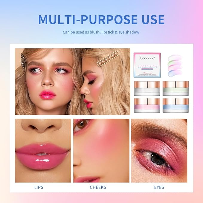 Color Change Blush Clear Liquid Blush Cream Moisturizing Blusher Halo dyeing naturally Blush Rouge Multi-use Makeup Cream For Cheeks Face Lips Waterproof Blush Gel Lip Oil (#3)-Velvo Beauty