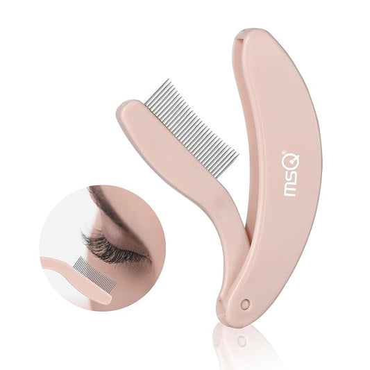 Eyelash Comb MSQ Eyelash Separator Tool Eyelash Comb Separator Folding Eyelash Brush Separator Lash Comb for Eyelash Makeup Brush (khaki)-Velvo Beauty