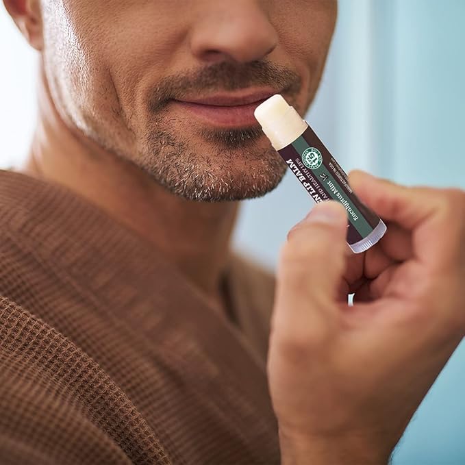 SPF Lip Balm 4-Pack by Earth's Daughter - Lip Sunscreen, SPF 15, Organic Ingredients, Eucalyptus Mint Flavor, Beeswax, Coconut Oil, Vitamin E - Hypoallergenic, Paraben Free, Gluten Free-Velvo Beauty