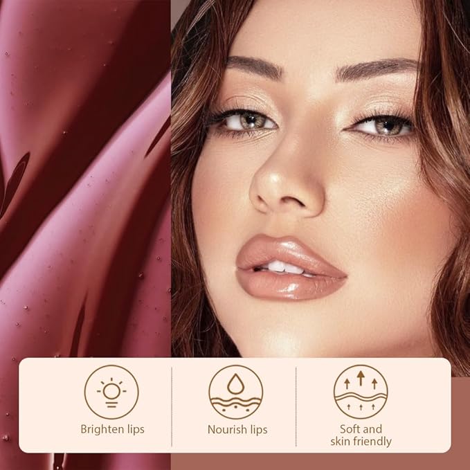 Matte Lip Stain Peel Off Lip Liner, Brown Peel Off Lip Stain Tattoo,Long Lasting & Waterproof Peel Off Lip Gloss Lip Liner,Transfer-Proof All Skin Types.0.12 fl oz #02-Velvo Beauty
