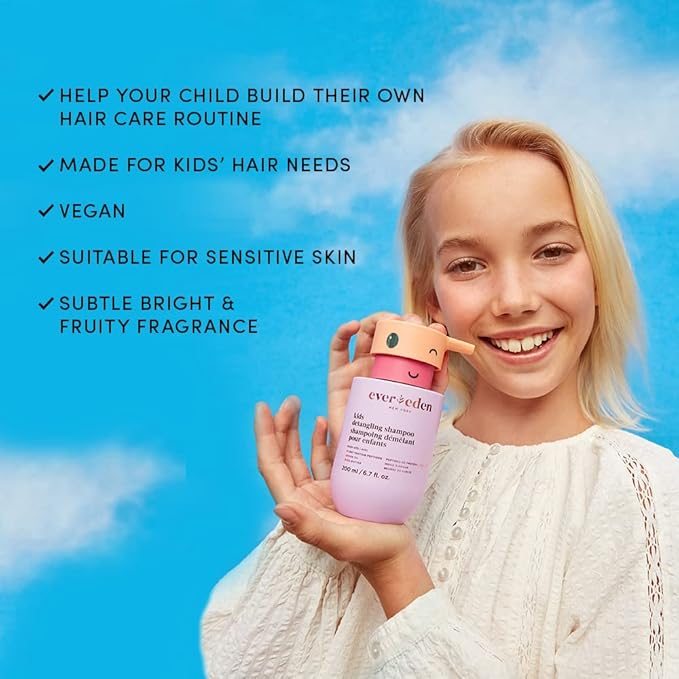 Evereden Kids Shampoo | Tear-Free Detangling Shampoo for Girls with Curly or Straight Hair | Clean, Non-Toxic, and Gentle Haircare | Sulfate-Free, Hypoallergenic, Safe for Daily Use | 6.7 fl oz-Velvo Beauty