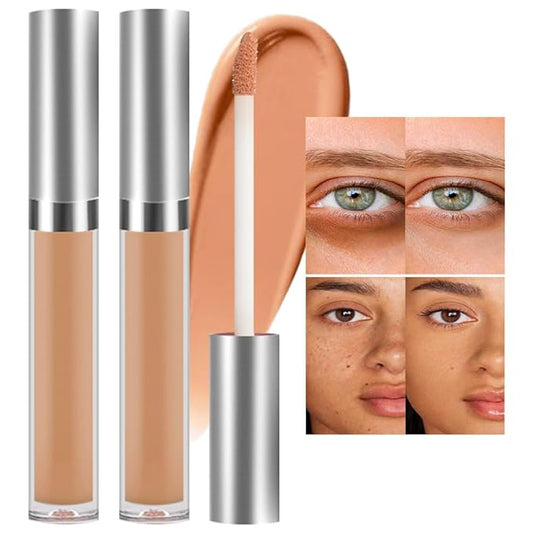 Kaely 2Pcs Hydrating Concealer Wand,Full Coverage Liquid under Eye Concealer,Long Lasting Waterproof Primer Makeup for Dark Circles and Puffiness Trouble Spots Redness,Eye Ring corrector de ojeras 05-Velvo Beauty