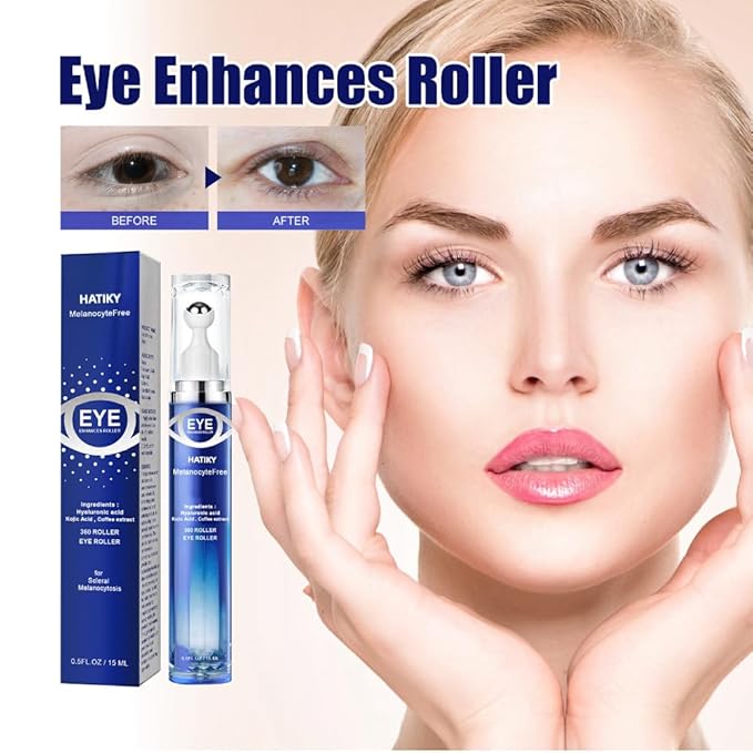 Caffeine Eye Cream with 360° Eye roller for Puffy Eyes -Under Eye Cream for Dark Circles and Puffiness - 5% Caffeine Eye Serum Reduce Wrinkles, Fine Lines and Under Eye Bags-Velvo Beauty