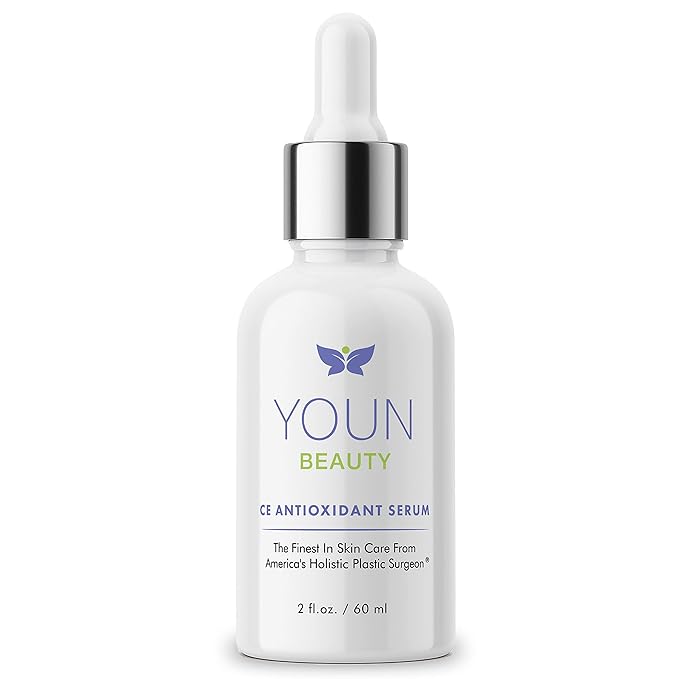 YOUN Beauty 20% Vitamin C Face Serum with Hyaluronic Acid, Ferulic Acid & Vitamin E by Holistic Plastic Surgeon Dr. Anthony Youn | Antioxidant Serum for Face for Skin Hydration, 60 ml-Velvo Beauty