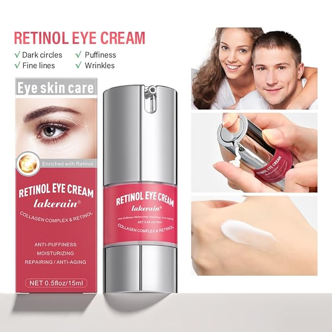Retinol Eye Retinol Eye Cream for Dark Circles and Puffiness,Anti Aging Eye Cream with Collagen and Hyaluronic Acid,Smoothes Fine Lines,Firms and Lifts Eye Skin,Deeply Moisturizing-Velvo Beauty