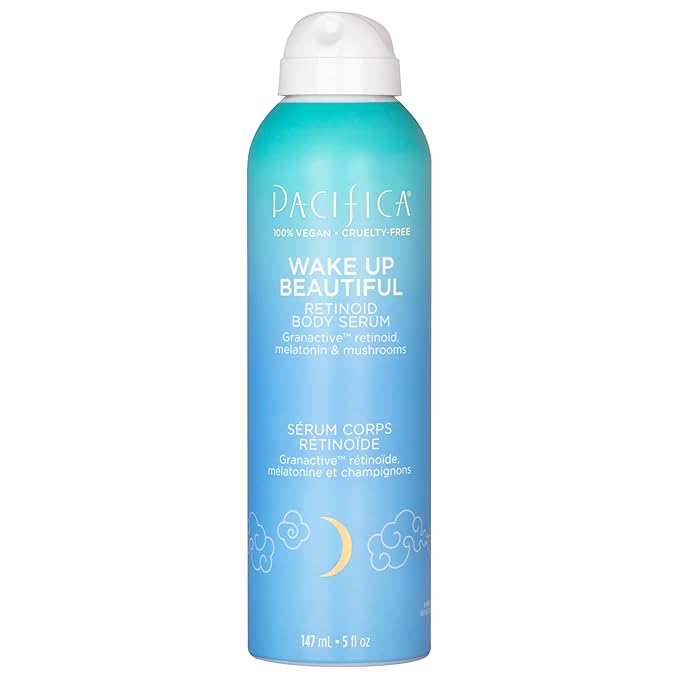 Pacifica Spray Lotion for Body - Wake Up Beautiful Body Serum – Overnight Retinoid Body Treatment, Spray-On Hydrating Serum with Granactive Retinoid, Mushrooms & Melatonin, Plumps & Renews Skin, Vegan-Velvo Beauty