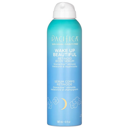 Pacifica Spray Lotion for Body - Wake Up Beautiful Body Serum – Overnight Retinoid Body Treatment, Spray-On Hydrating Serum with Granactive Retinoid, Mushrooms & Melatonin, Plumps & Renews Skin, Vegan-Velvo Beauty