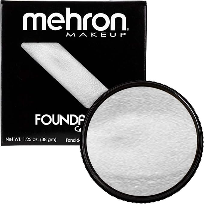 Mehron Makeup Foundation Greasepaint | Stage, Face Paint, Body Paint, Halloween Makeup 1.25 oz (38 g) (SILVER)-Velvo Beauty