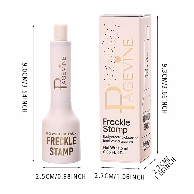 Freckle Stamp Pen, Waterproof Fake Freckles Makeup Tool, Upgrade Liquid Faux Freckles Pen, Quick-Dry, Long-Lasting, Lifelike, Natural Sunkissed Makeup, with Multi-Prong Precision Stamp Head (Dark)-Velvo Beauty