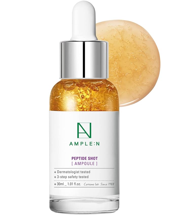 AMPLE:N Peptide Shot Ampoule - Anti-Aging Face Ampoule with Peptide Threads to Minimize Wrinkles and Improve Firmness - Peptide Serum to Lift Sagging Skin - Visibly Plump, 1.01 fl. Oz-Velvo Beauty