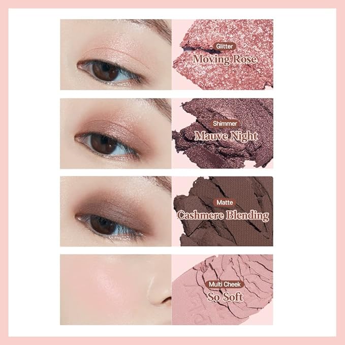 ETUDE Play Tone Eyepalette #Cashmere mauve | From Eye To Cheeks | Palette With Easy Color Matching For All | Various Texture From Sheer Matte To Wet Glitters | K-beauty-Velvo Beauty