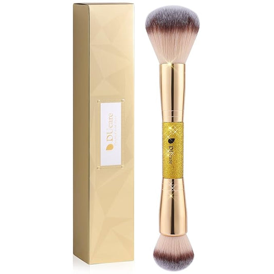 DUcare Foundation Powder Brush Double Ended Blush Makeup Brushes, Duo Bronzer Blush ideal for cream or powder-Velvo Beauty