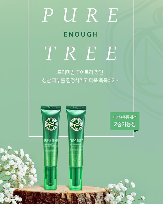 Enough Pure Tree Balancing Pro Calming Eye Cream - Soothes and Hydrates, 1.01 fl oz (30ml)-Velvo Beauty