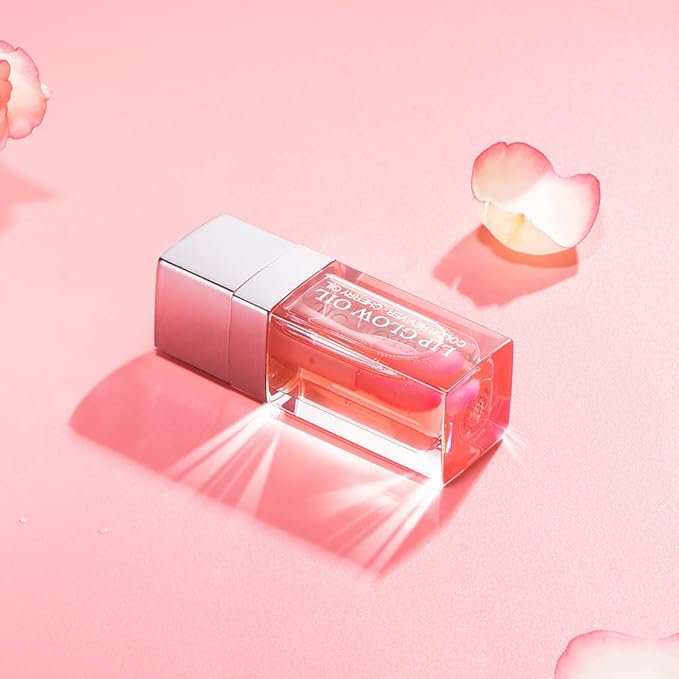 Plumping Lip Oil, Long Lasting Hydrating Lip Gloss Tinted Balm Non-sticky Revitalizing, Tinting Care Oil for Dry Lip (PINK)-Velvo Beauty