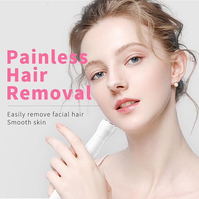 7-in-1 Electric Razor for Women - Painless Facial Hair Removal & Bikini Trimmer, Nose Eyebrow Pubic Hair Shaver with Replaceable Razors, Waterproof Women's Grooming Kit & Electric Shaver-Velvo Beauty
