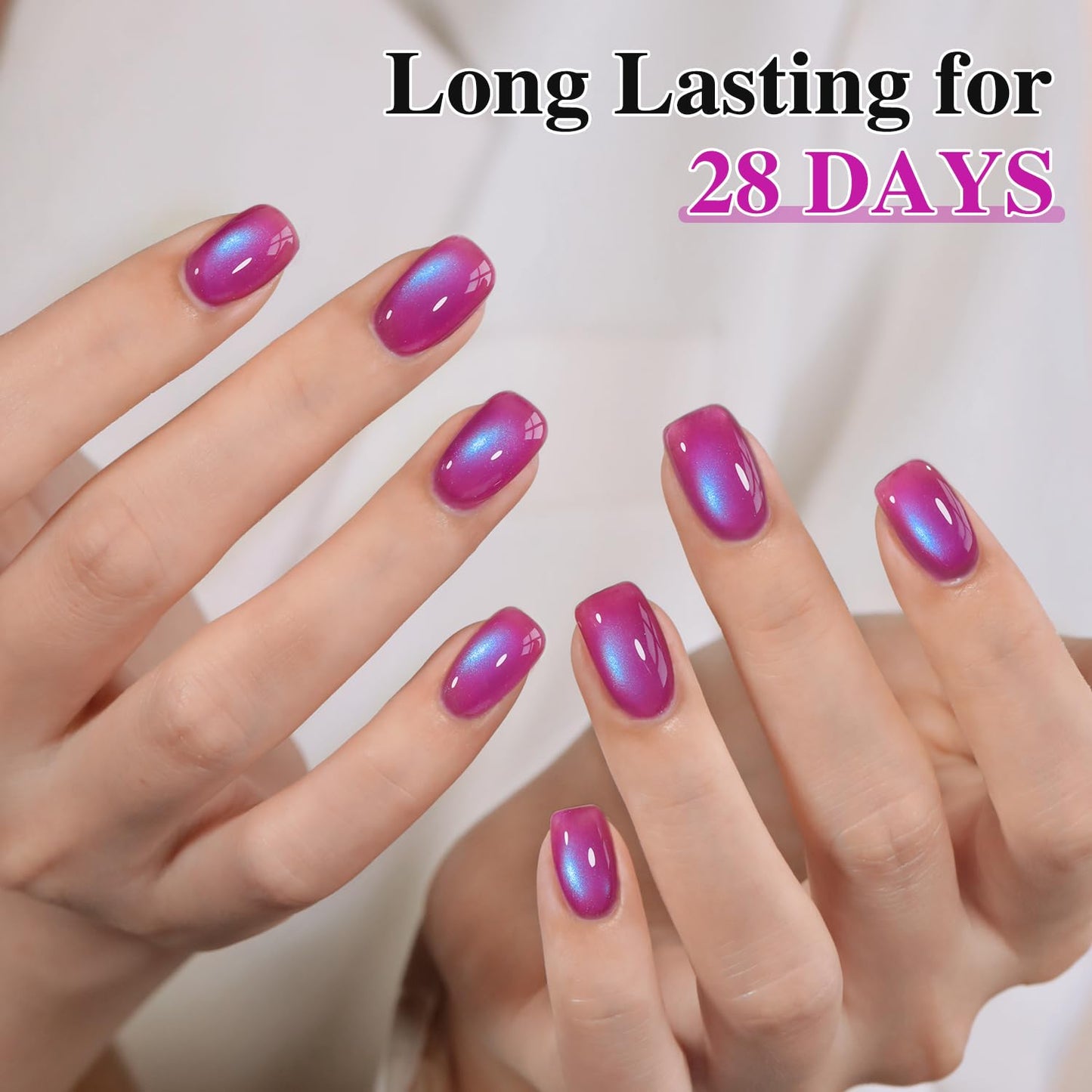 Double Rhythm Jelly Glass Cat Eye Gel Polish with Magnet 15ML Holographic Glitter Shimmer Translucent Sheer Color Magnetic Nail Polish Salon DIY at Home (Dark Navy-MC1268)-Velvo Beauty