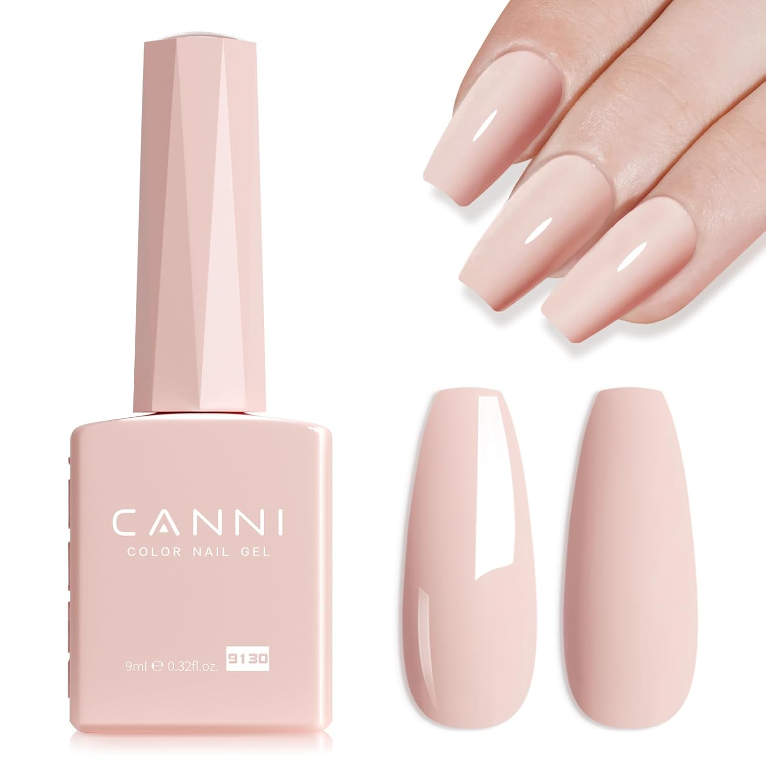 CANNI Pink Gel Nail Polish – Light Nude Oyster Pink, High Gloss Soak-Off UV/LED Gel for French Manicure, DIY Home & Salon Use, 0.32 fl oz-Velvo Beauty