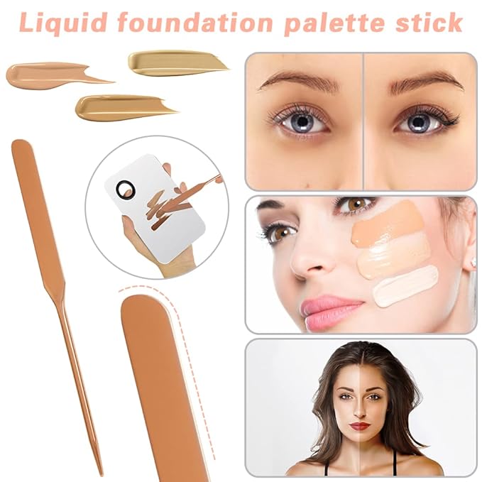 5PCS Makeup Mixing Palette, Stainless Steel Cosmetic Makeup Palette With Spatula Makeup Artist Tool, Professional Cosmetic Mixing Makeup Palette For Mixing Eye Shadow/Eyelash/Nail Art/Foundation-Velvo Beauty