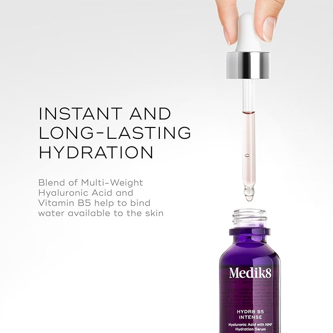 Medik8 Hydr8 B5 Intense - Hyaluronic Acid Serum - Moisturizing and Antioxidant Serum for Face - Smooths Fine Lines and Wrinkles - Vegan - 1.0 oz-Velvo Beauty