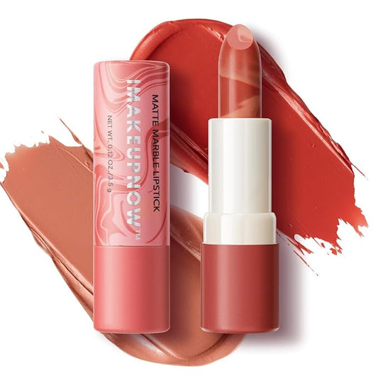 2PCS Marbled Matte Lip Stick Makeup - Velvety Finish | Naked-lip Feel, Full Coverage, D001+D003-Velvo Beauty