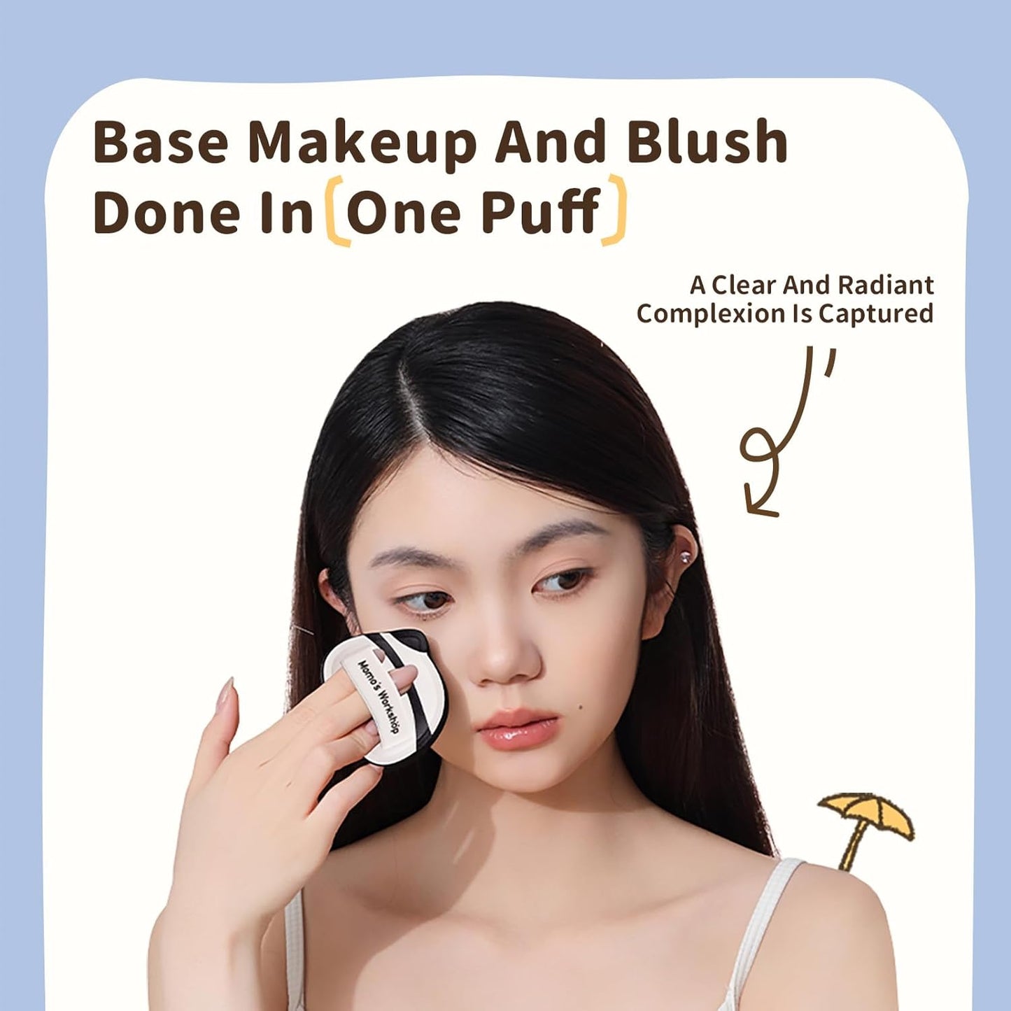 Panda Air Marshmallow Puff,Makeup Sponge,Rubycell Material,Pointed Tip for Concealer + Flat Side for Foundation, Longwear Makeup, Travel Friendly & Reusable,2pcs Puffs & Storage Case-Velvo Beauty