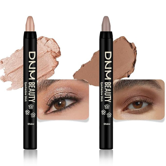 evpct 2Pcs Cream Eye Shadow Brightener Sticks Set for Eyes, Caramel Matte Pencil Eye shadow Applicator Stick Pen Palette Makeup Waterproof sombras en crema para ojos 25 + 29-Velvo Beauty