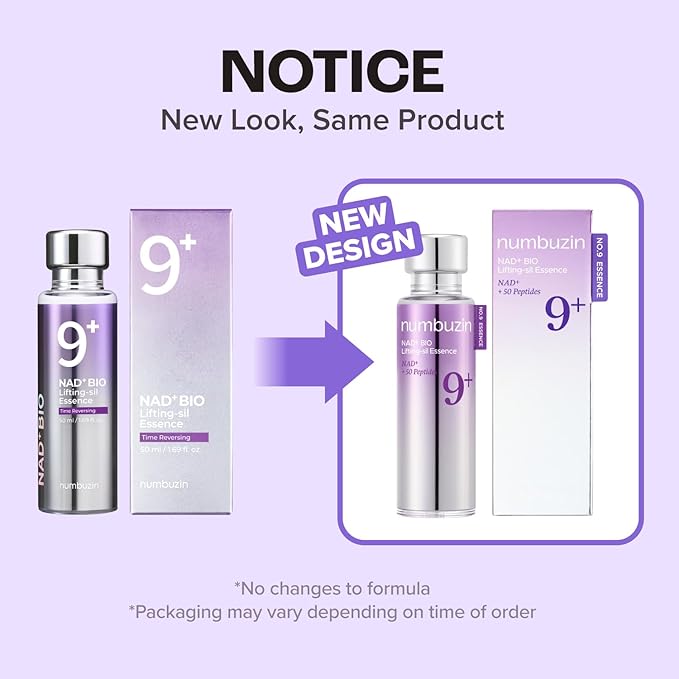numbuzin No.9 Essence | NAD+ BIO Lifting-sil Essence | Lifting, Firming, Wrinkles, Fine Lines, Elasticity | Peptides, NAD+ | Serum for Aging, Dull Skin | 1.69 fl. oz.-Velvo Beauty